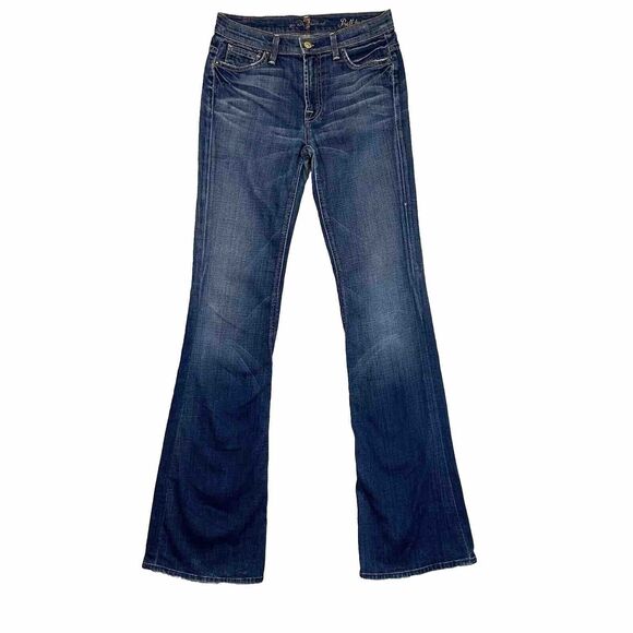 7 for All Mankind Jeans Women’s 27 Light Wash Flare Denim Bell‎ Bottom Western - Picture 1 of 16
